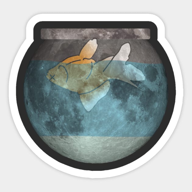 Gold on the Moon Sticker by NoirPineapple